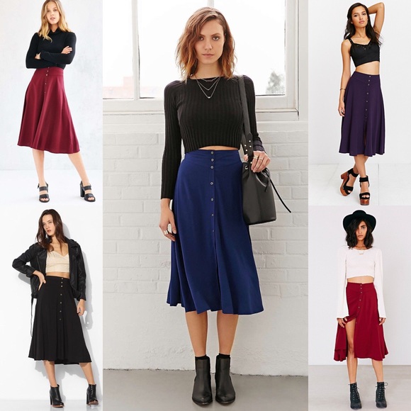 UO Ecote Midi Skirt with button front - Picture 5 of 5